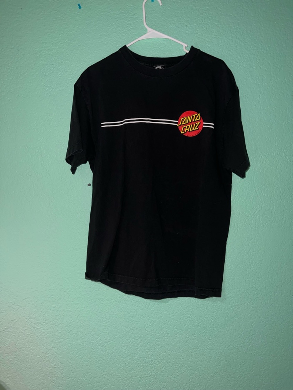 Santa Cruz Black Graphic Tee with Retro Logo - Classic